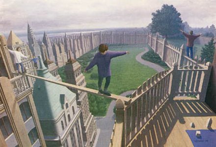 ¿Caminando en una cerca o en los rascacielos?